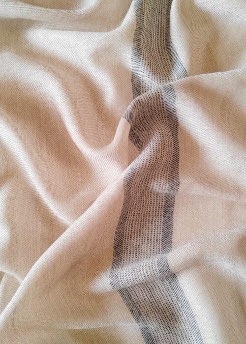 Shafaq e Kashmir Striped Merino Silk Scarf
