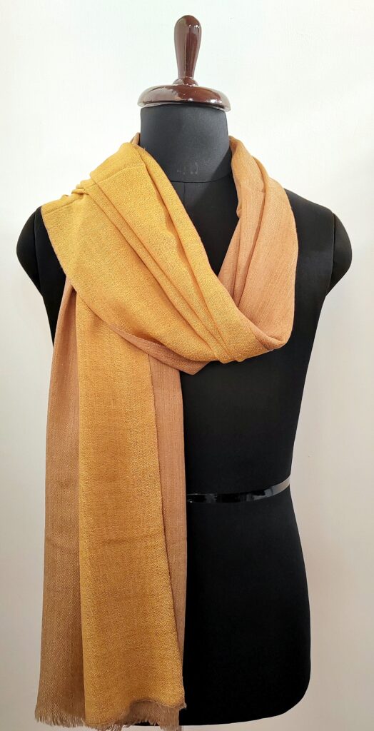 Reversible Zar o Gulaab e Kashmir Merino Silk Scarf