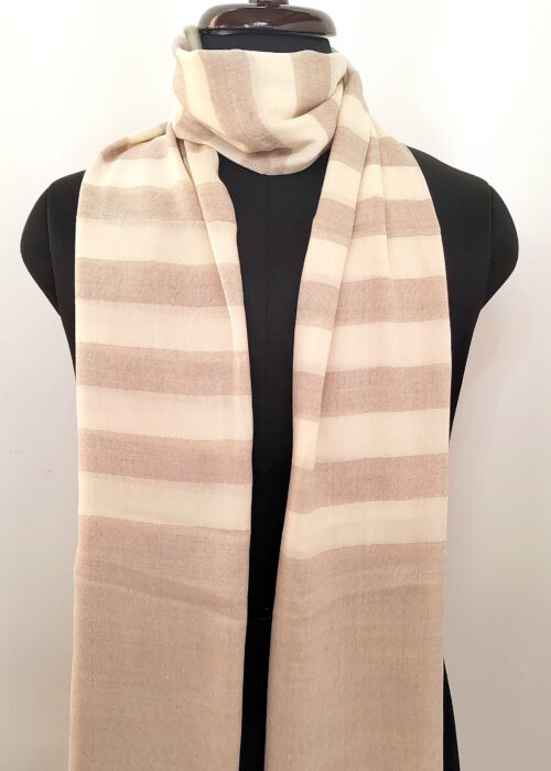 Almond Valley Striped Merino Silk Scarf