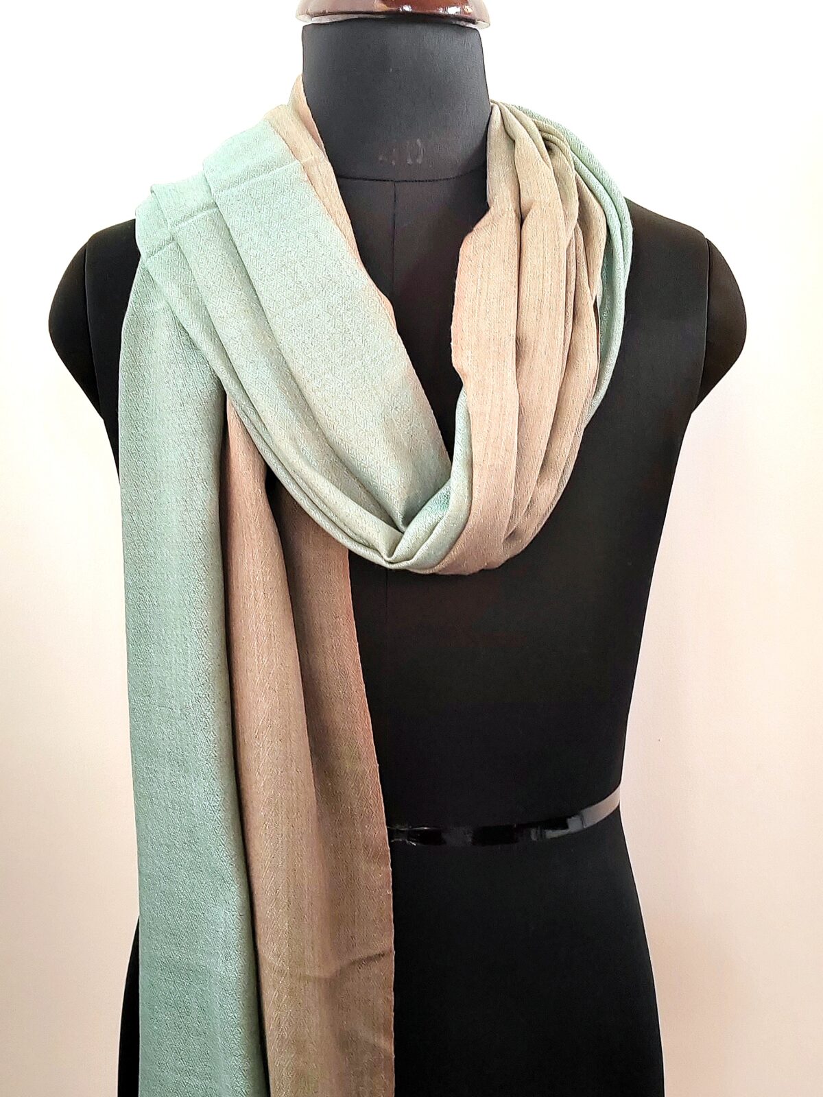 Reversible Neel o Khaak e Kashmir Merino Silk Scarf