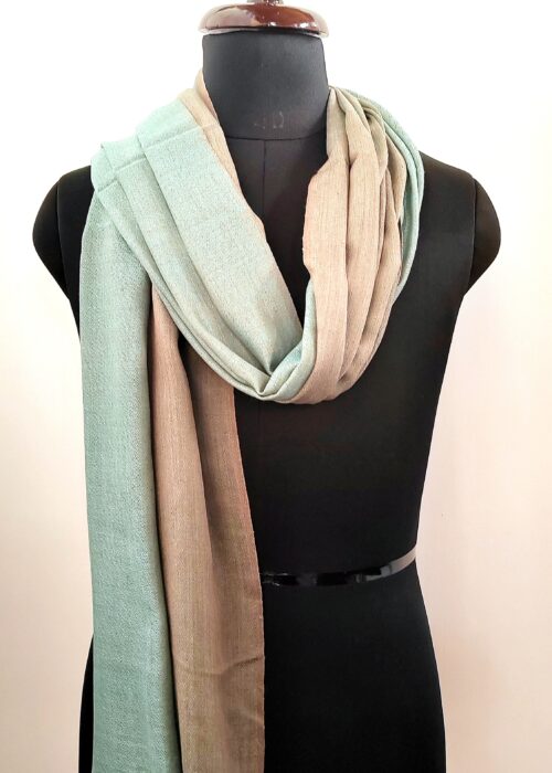 Reversible Neel o Khaak e Kashmir Merino Silk Scarf