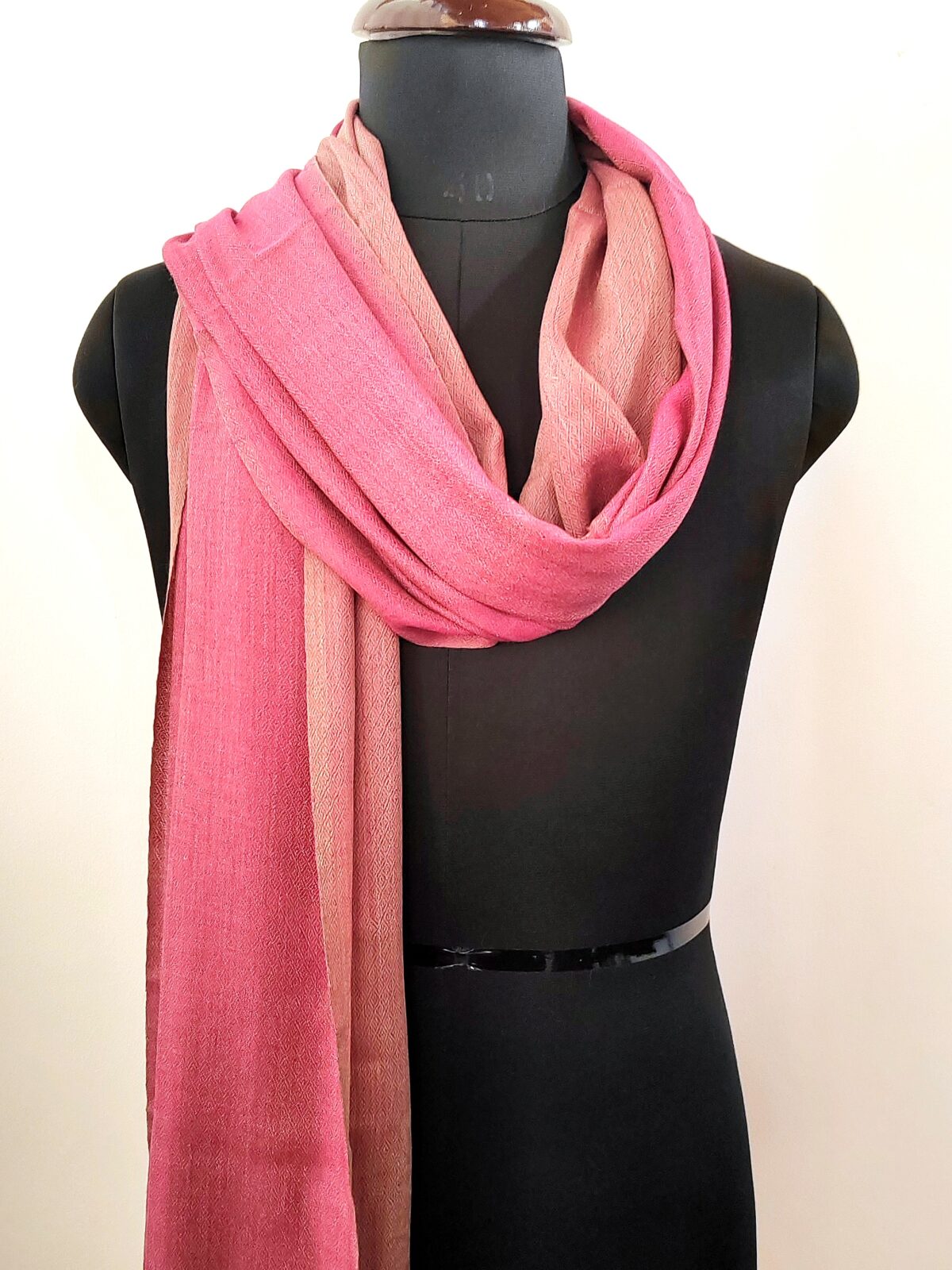 Reversible Gul e Lala e Kashmir Merino Silk Scarf