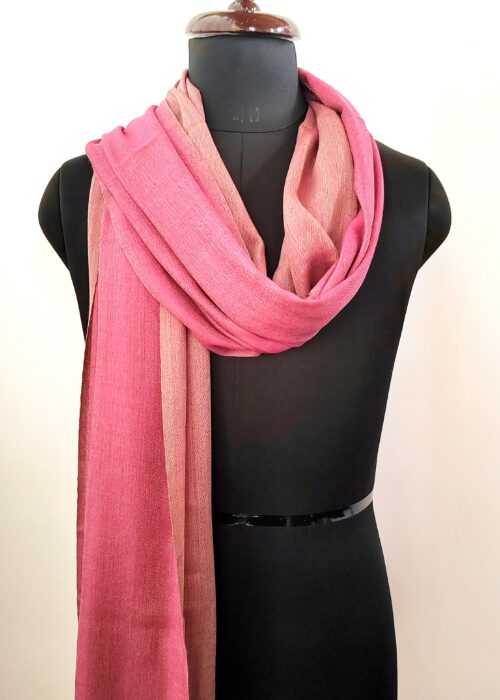 Reversible Gul e Lala e Kashmir Merino Silk Scarf