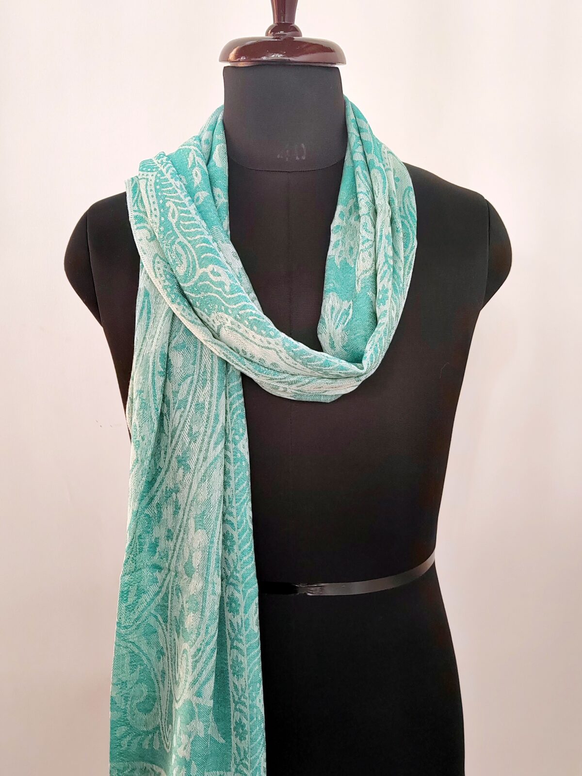 Sabz-e-Nau Jacquard Merino Silk Scarf