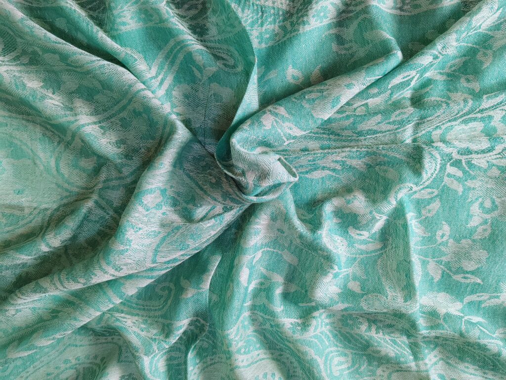 Sabz-e-Nau Jacquard Merino Silk Scarf