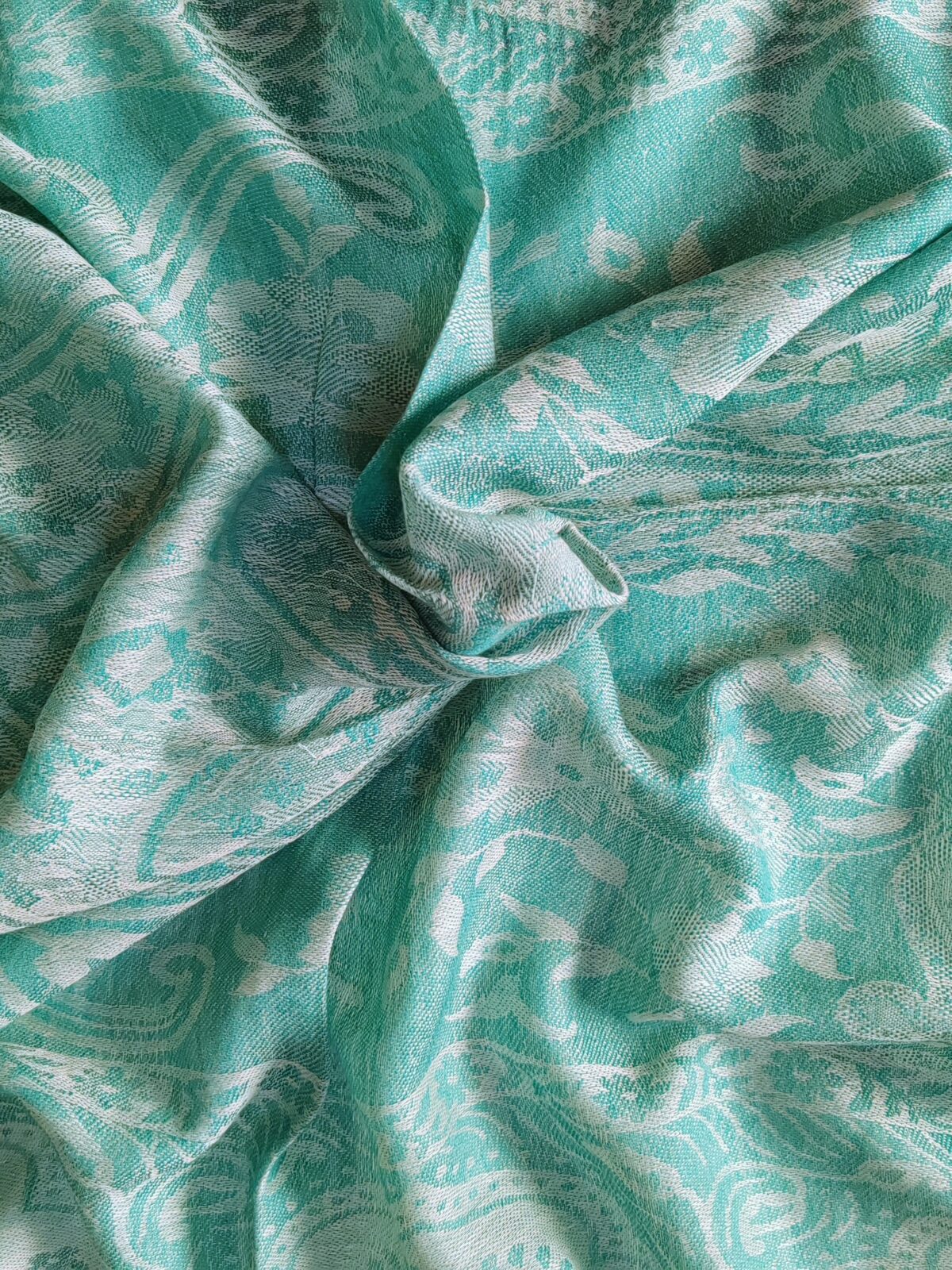 Sabz-e-Nau Jacquard Merino Silk Scarf