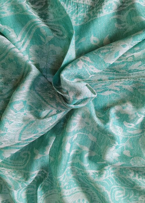 Sabz-e-Nau Jacquard Merino Silk Scarf
