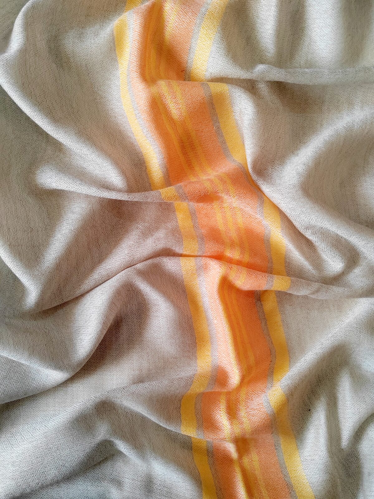 Sehr Aftab Striped Merino Silk Scarf