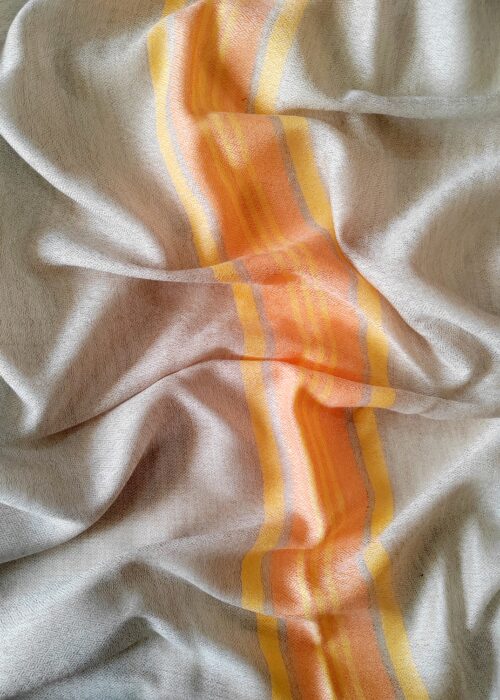 Sehr Aftab Striped Merino Silk Scarf