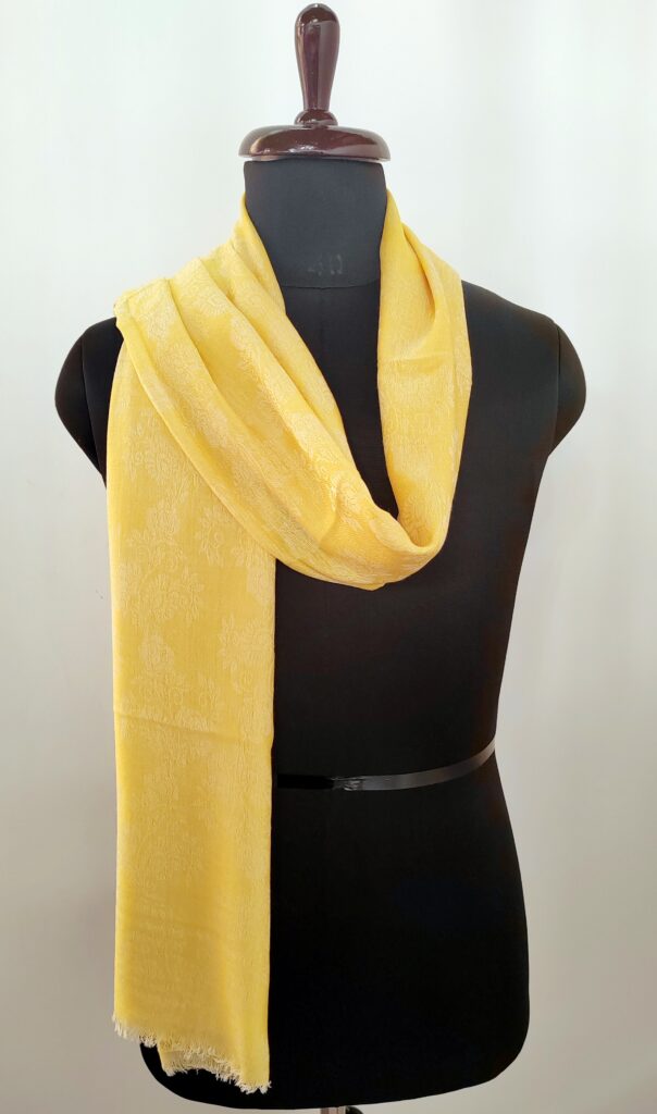 Zard-e-Gul Jacquard Merino Silk Scarf