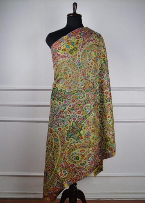 Meadow Mosaic Floral Embroidered Wool Shawl