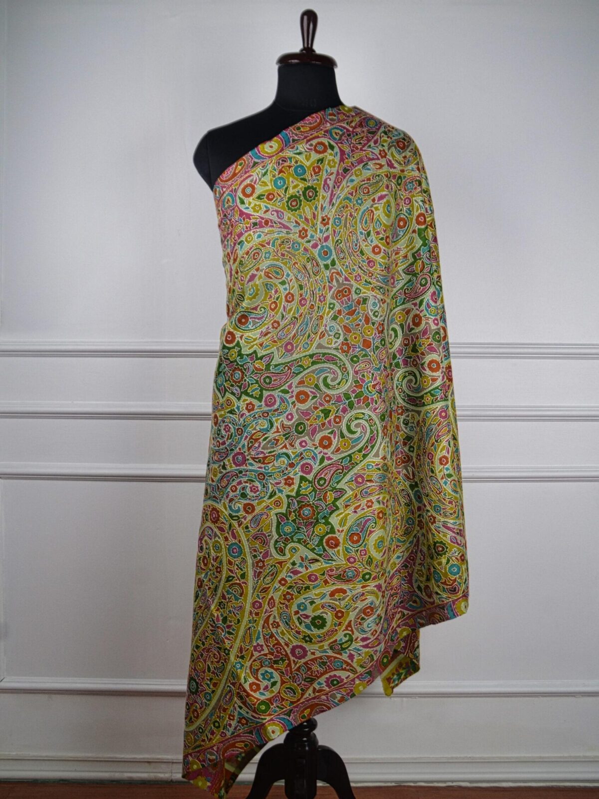 Meadow Mosaic Floral Embroidered Wool Shawl