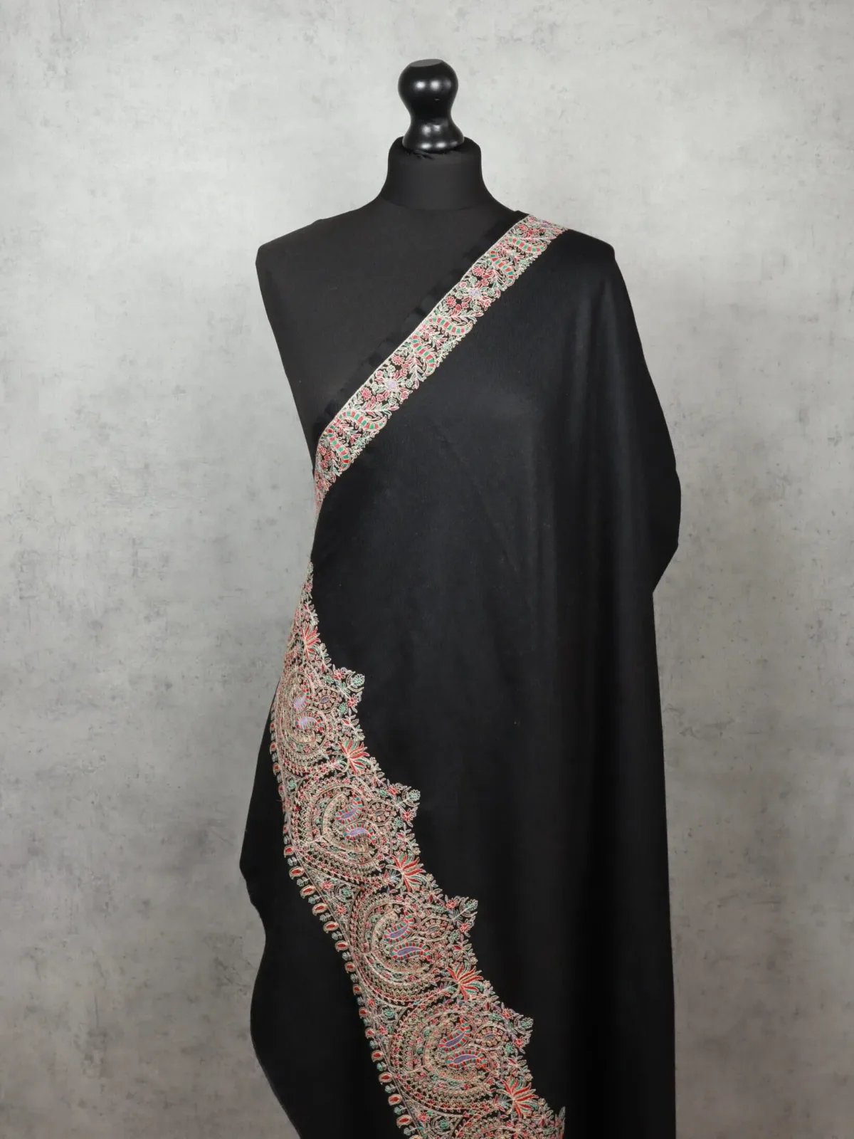 EmbroCrest Kashmiri Embroidered Wool Shawl