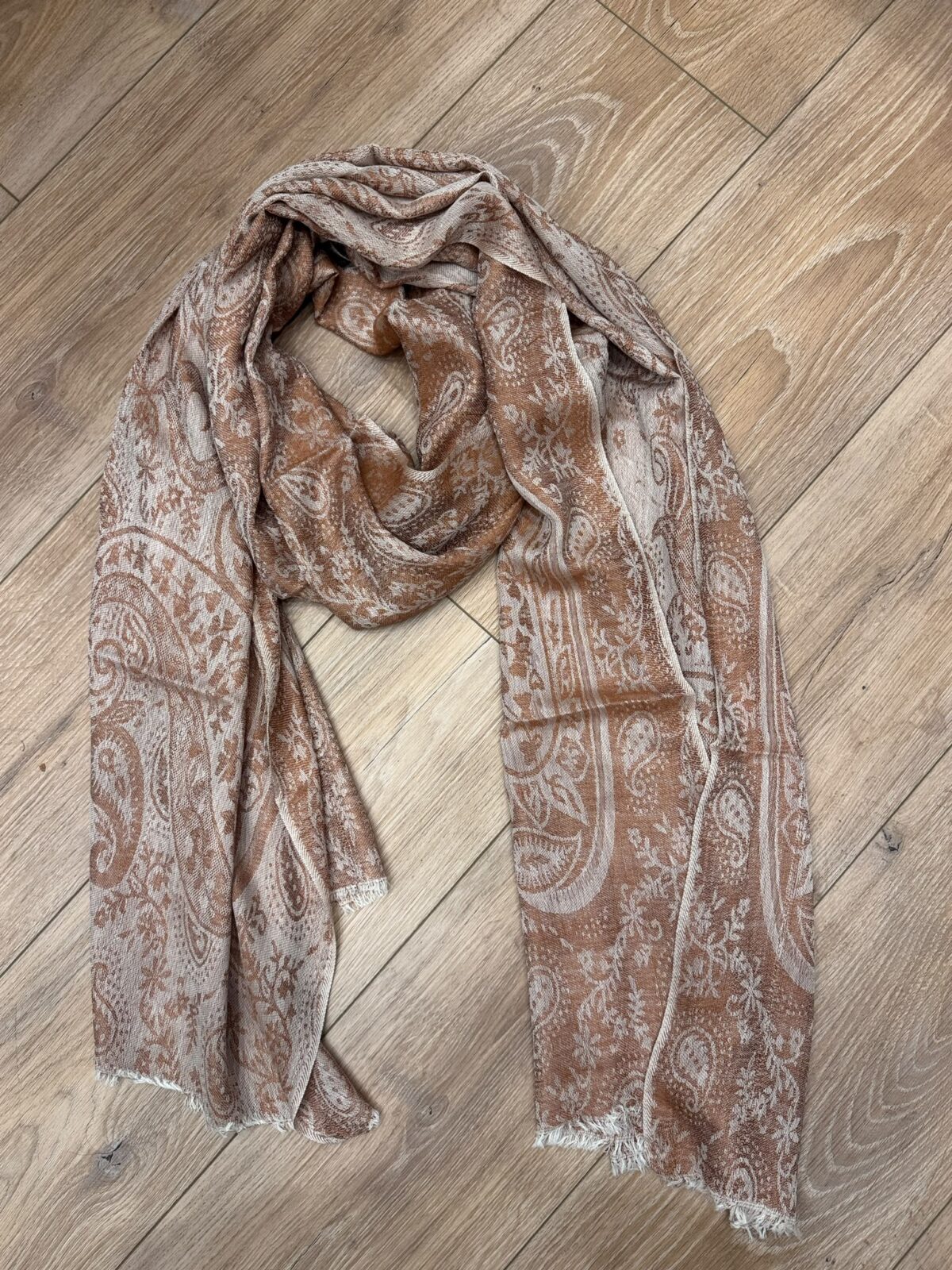 Golden Hour Jacquard Merino Silk Scarf