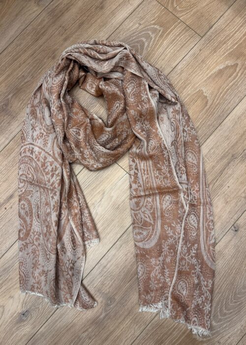 Golden Hour Jacquard Merino Silk Scarf