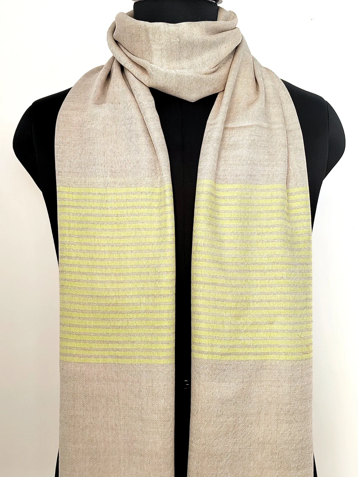 Wan Posh Striped Merino Silk Scarf