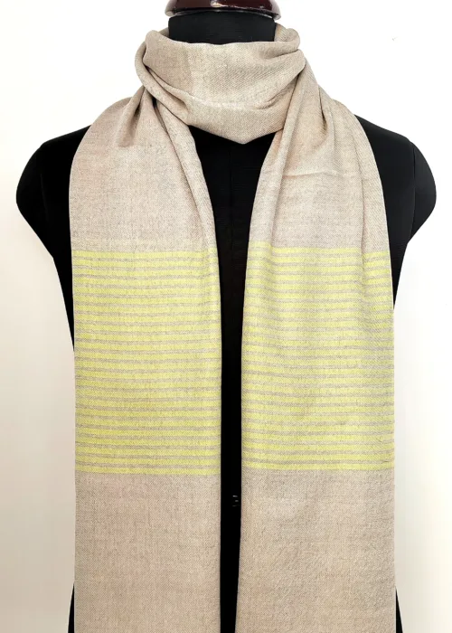 Wan Posh Striped Merino Silk Scarf