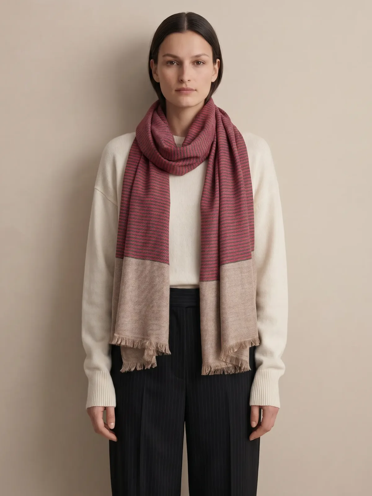 Heritage Pashmina® Laal Sada Handwoven Scarf