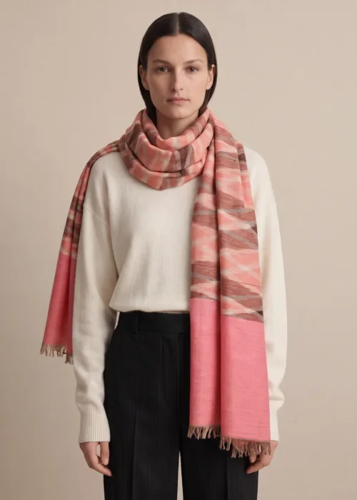 Heritage Pashmina® Rosewood Mirage Kashmiri Ikat Scarf