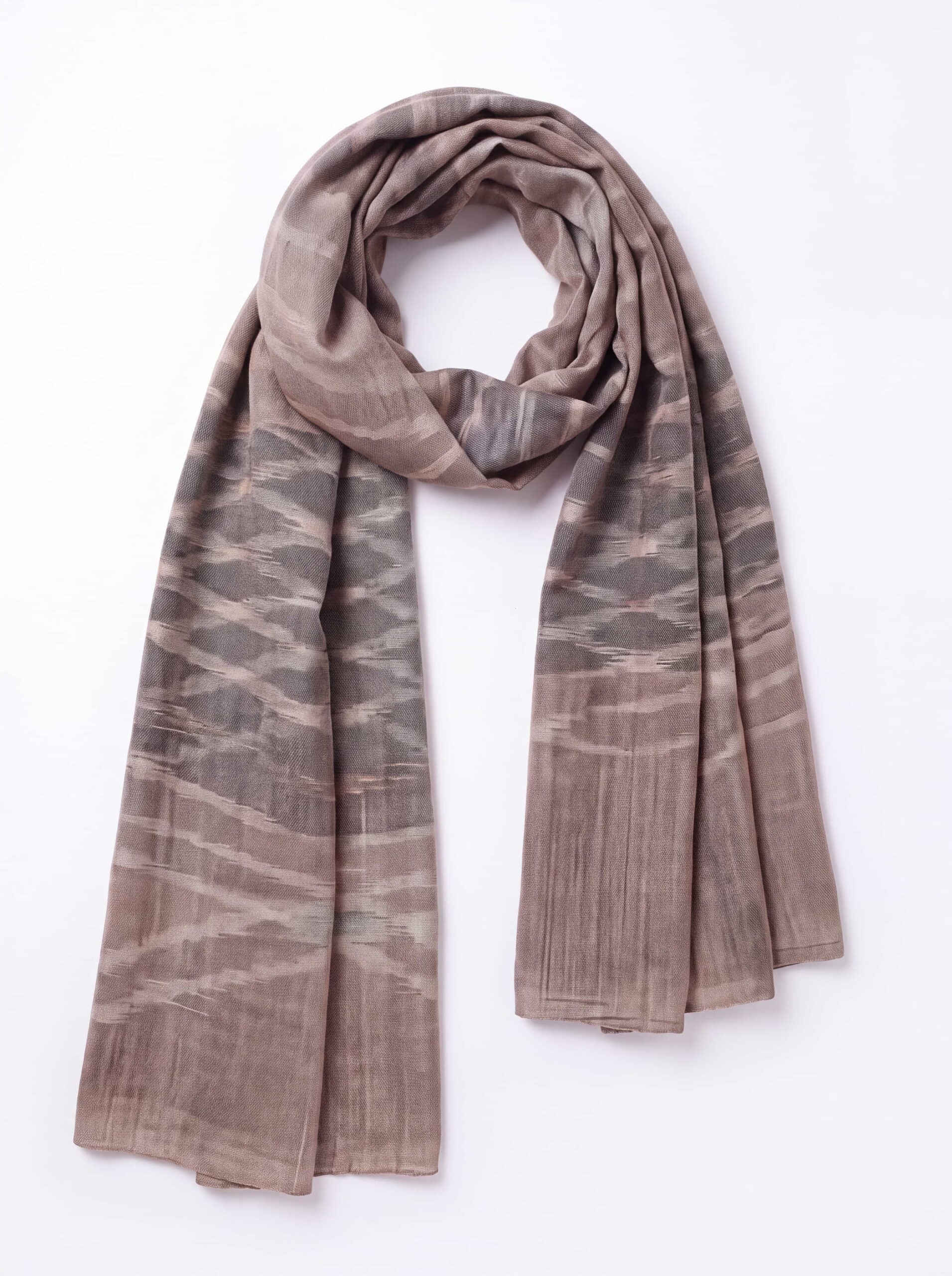 Driftwood Ikat Men’s Shawl — close