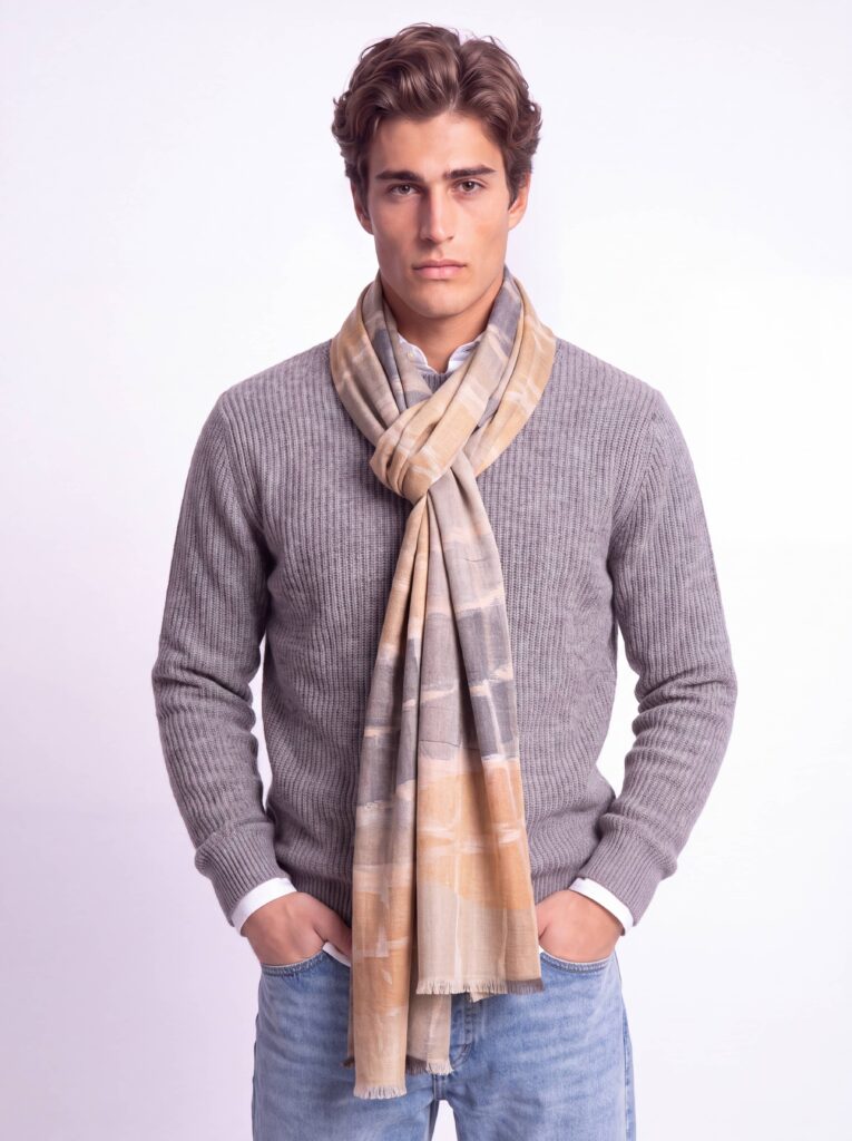 Woodsmoke Ikat Men's Shawl
