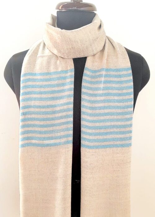 Neelam Stripe Wool Silk Scarf