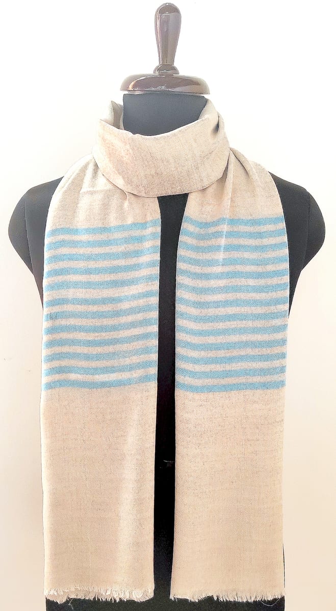 Neelam Stripe Wool Silk Scarf