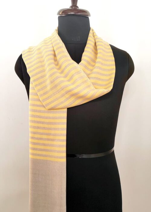 Zard Sona e Kashmir Wool Silk Scarf
