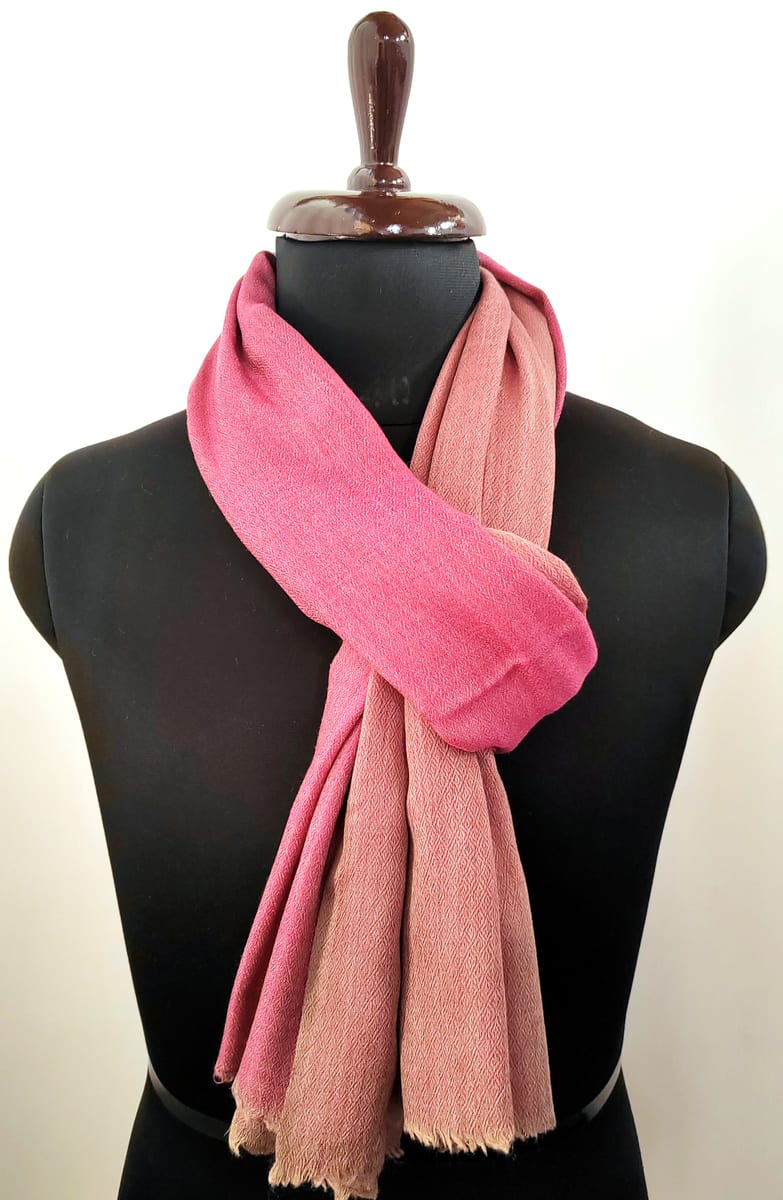 Reversible Gul e Lala e Kashmir Wool Silk Scarf