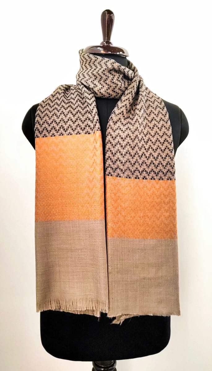 Autumn Chevron Pashmina Kani Shawl