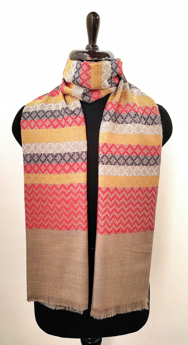 Carnival Stripe Pashmina Kani Shawl
