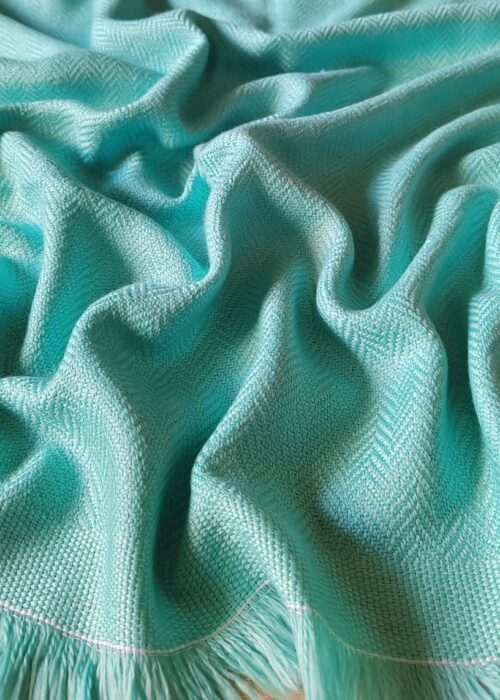 Seafoam Baby Blanket Handspun in Merino Wool