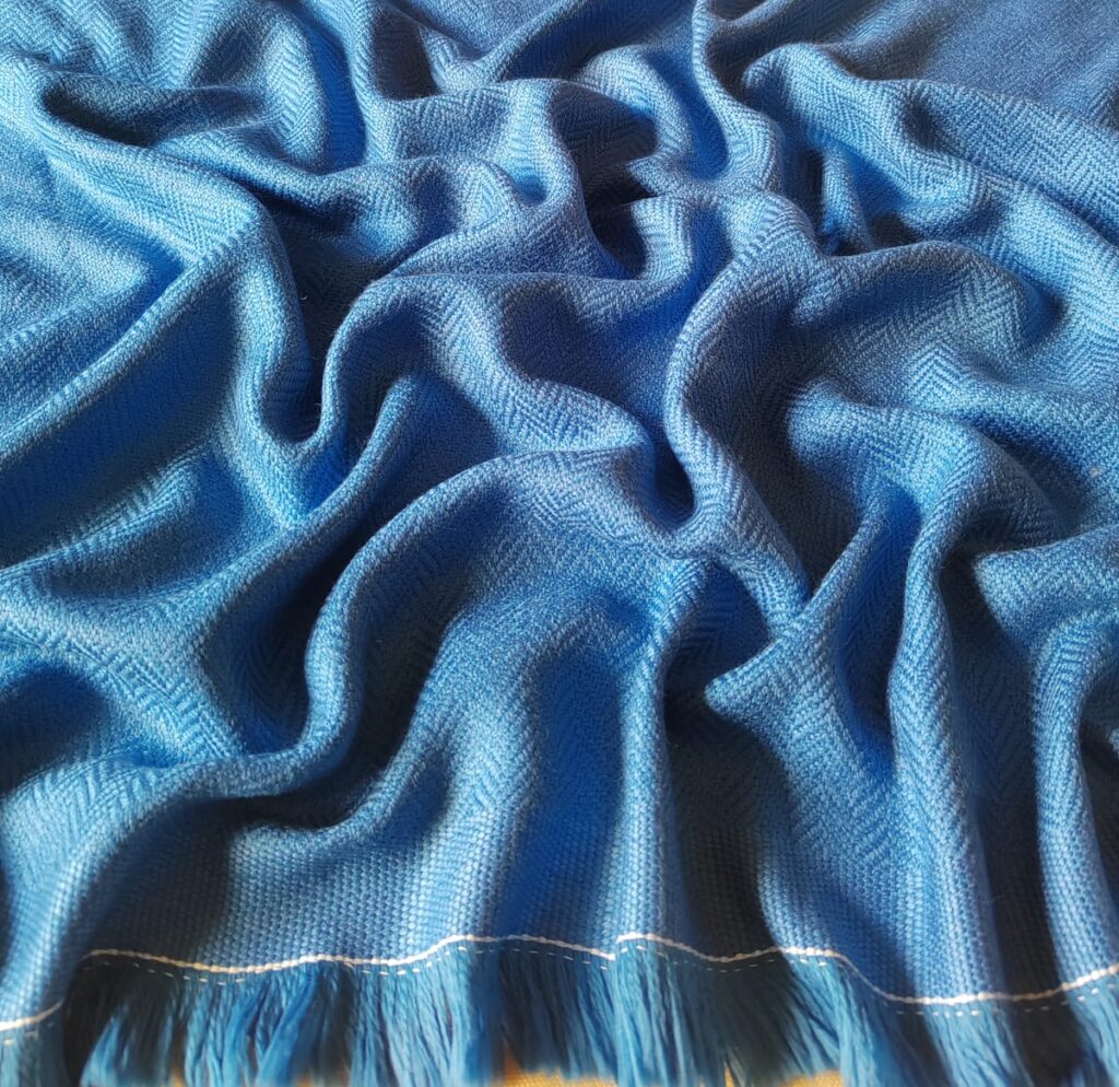 Bluebell Baby Blanket Handspun in Merino Wool