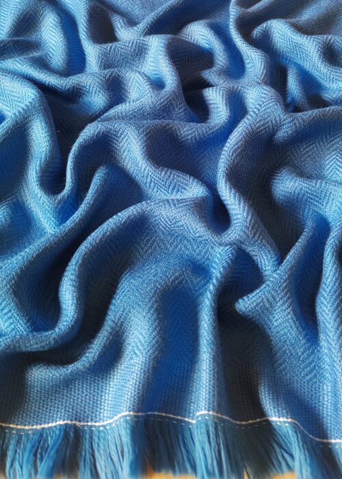 Bluebell Baby Blanket Handspun in Merino Wool