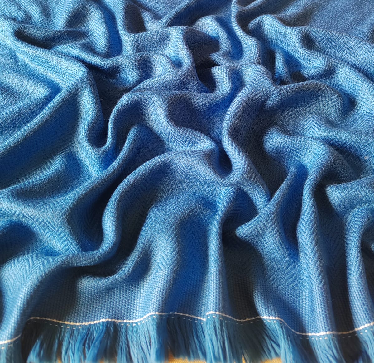 Bluebell Baby Blanket Handspun in Merino Wool