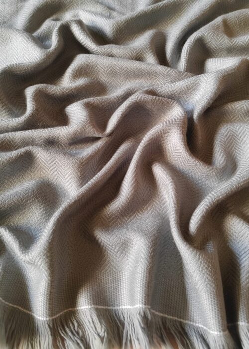 Ash Baby Blanket Handspun in Merino Wool