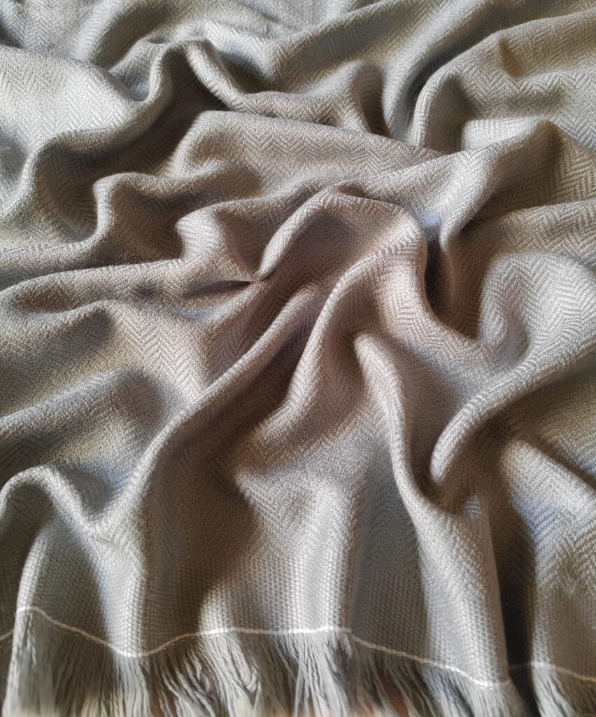 Ash Baby Blanket Handspun in Merino Wool
