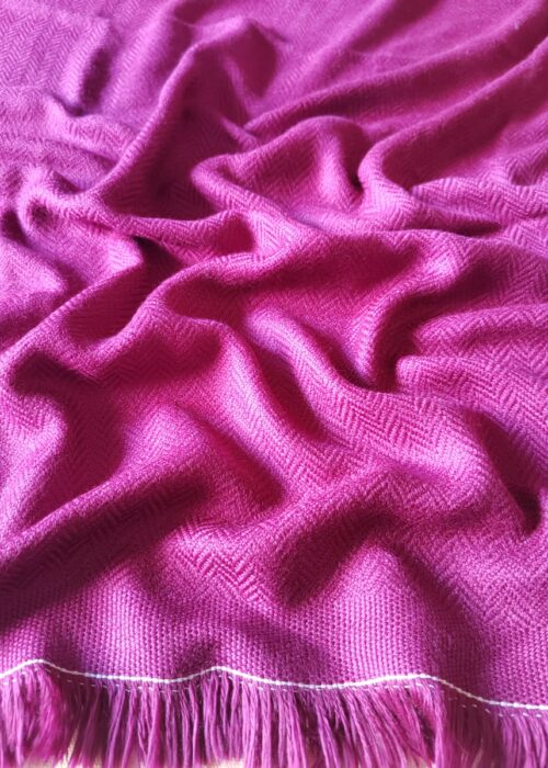 Hot Pink Baby Blanket Handspun in Merino Wool