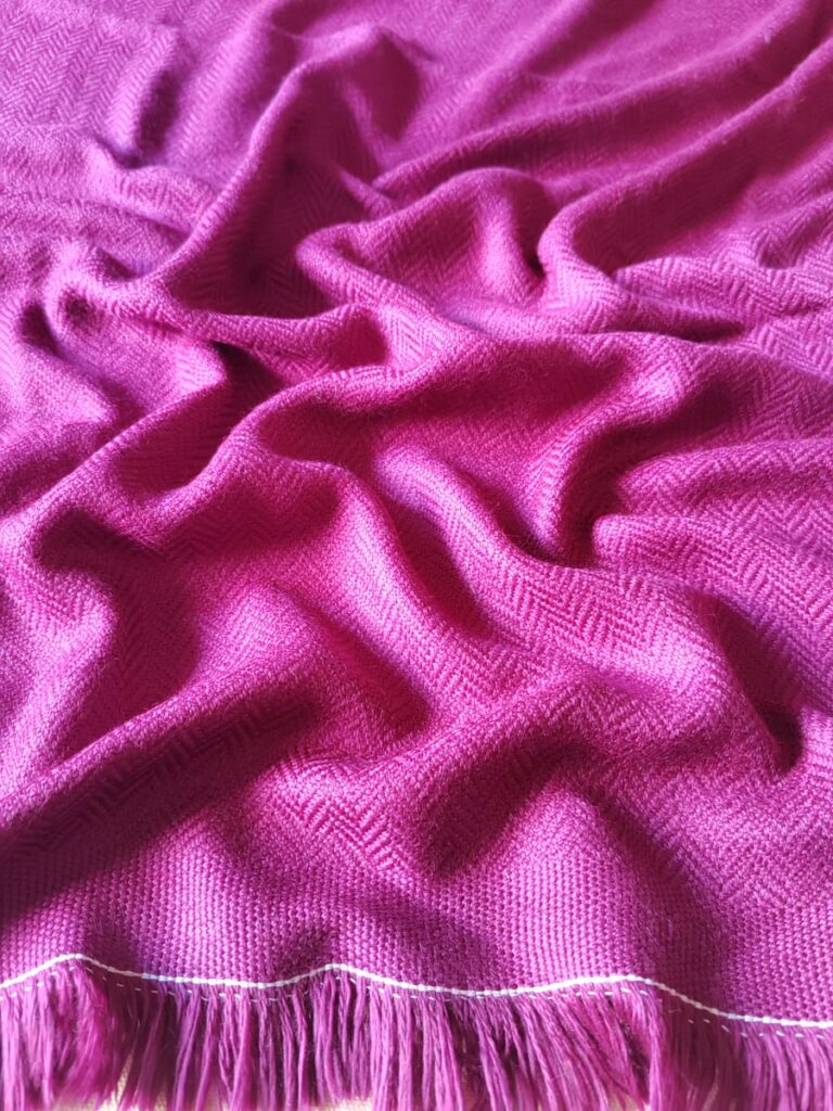 Hot Pink Baby Blanket Handspun in Merino Wool