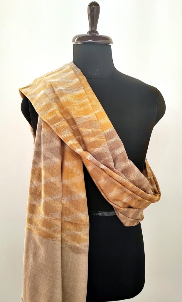 Ochre Ikat Men's Shawl
