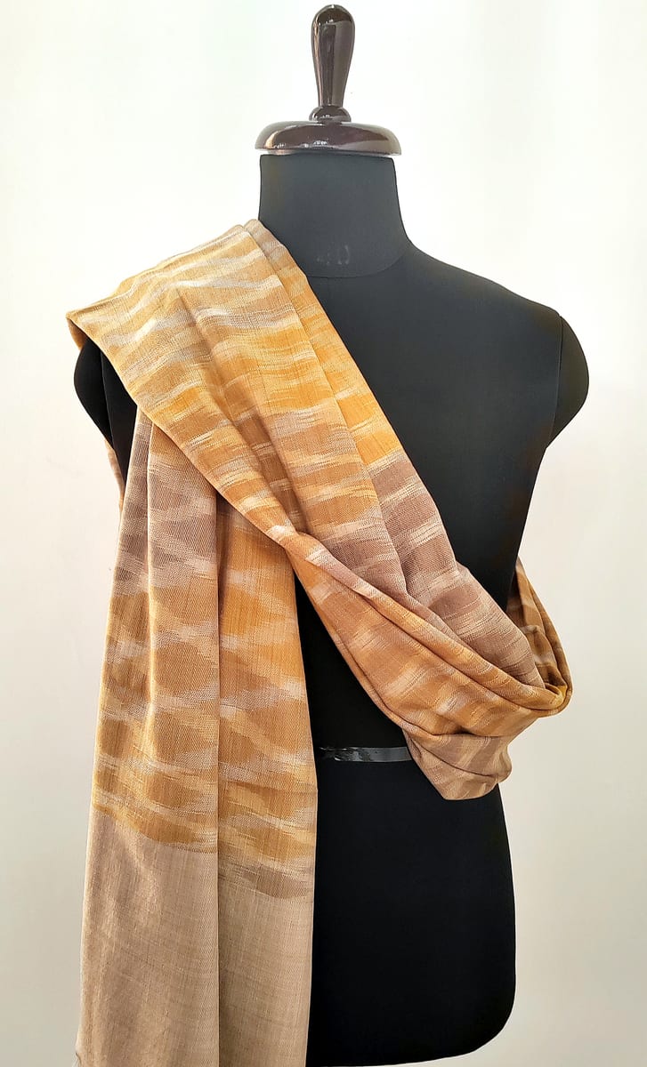 Ochre Ikat Men's Shawl