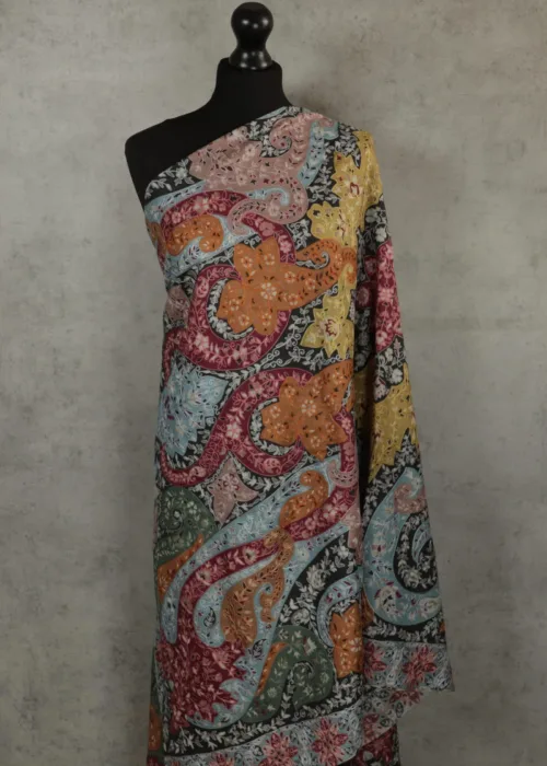 Royal Crest Embroidered Shawl