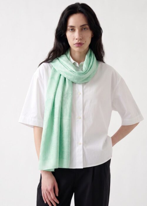 Sang-e-Yashm Jacquard Merino Silk Scarf