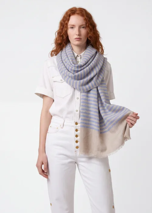 Jean Stripes Merino Silk Scarf
