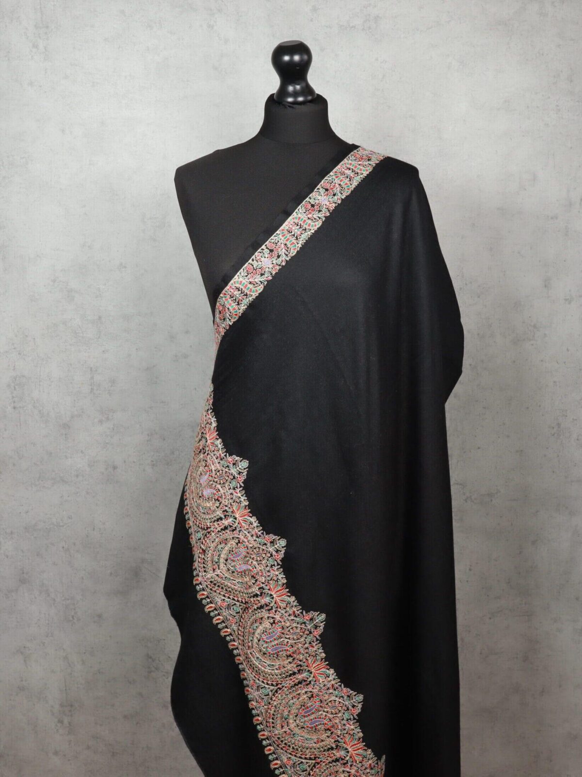 EmbroCrest Kashmiri Embroidered Wool Shawl