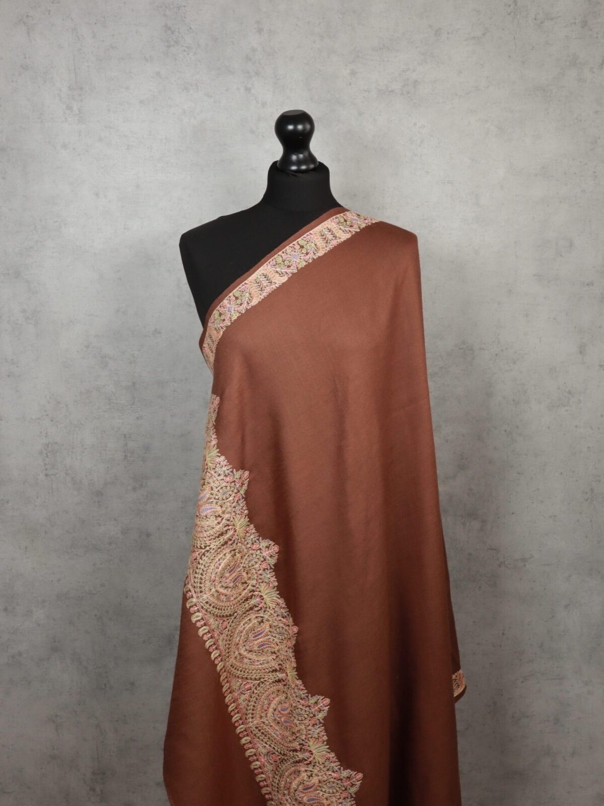 EmbroCrest Kashmiri Embroidered Wool Shawl