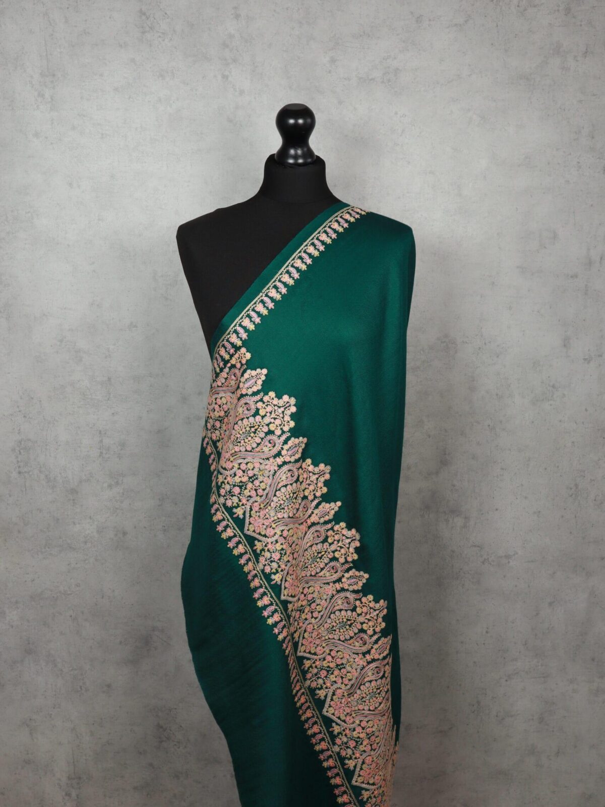 EmbroCrest Kashmiri Embroidered Wool Shawl