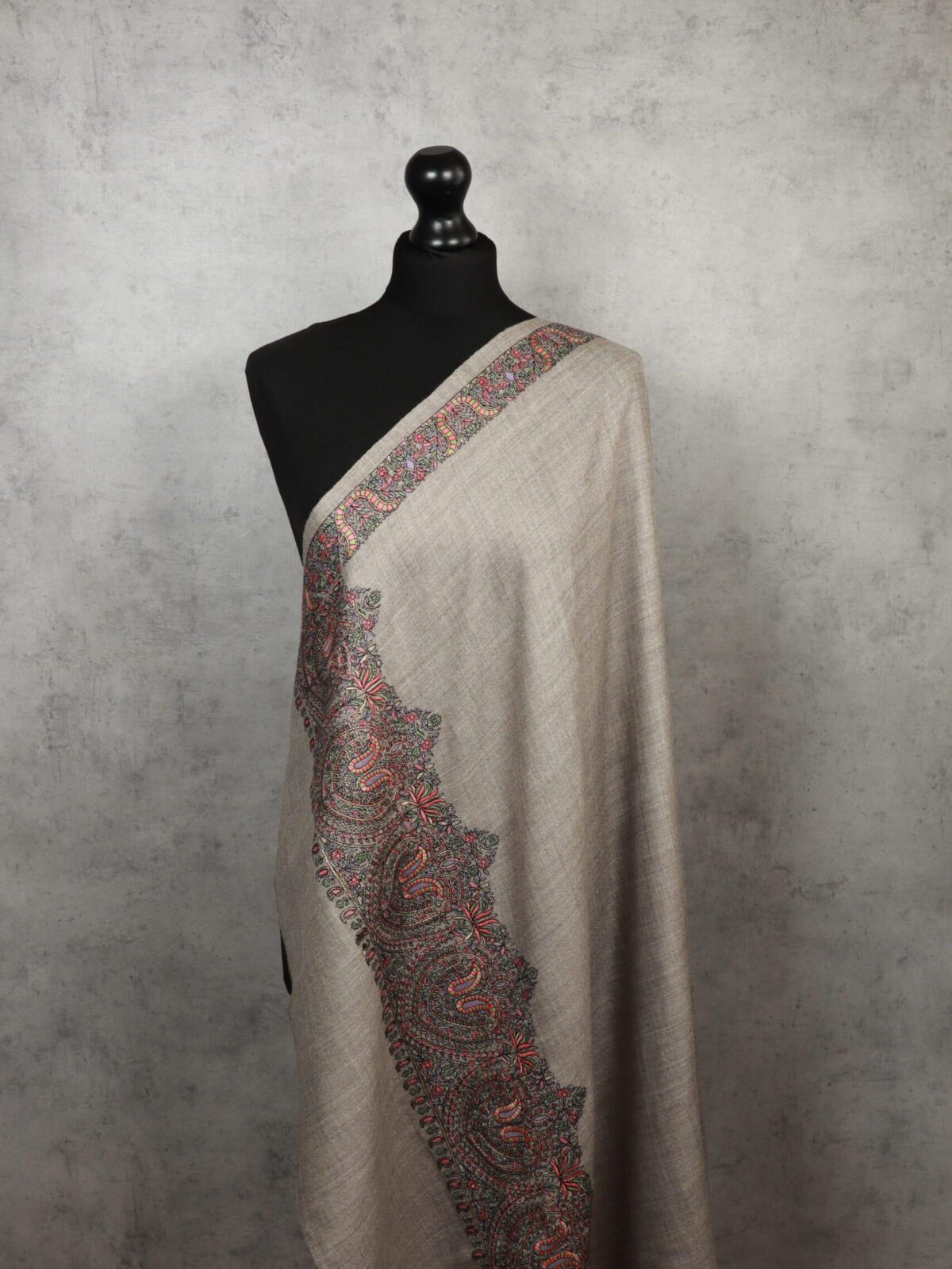EmbroCrest Kashmiri Embroidered Wool Shawl