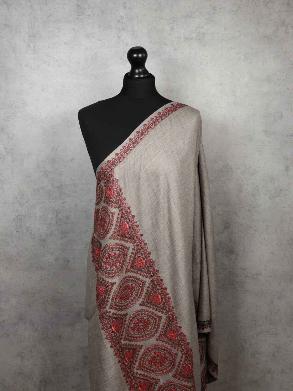 EmbroCrest Kashmiri Embroidered Wool Shawl