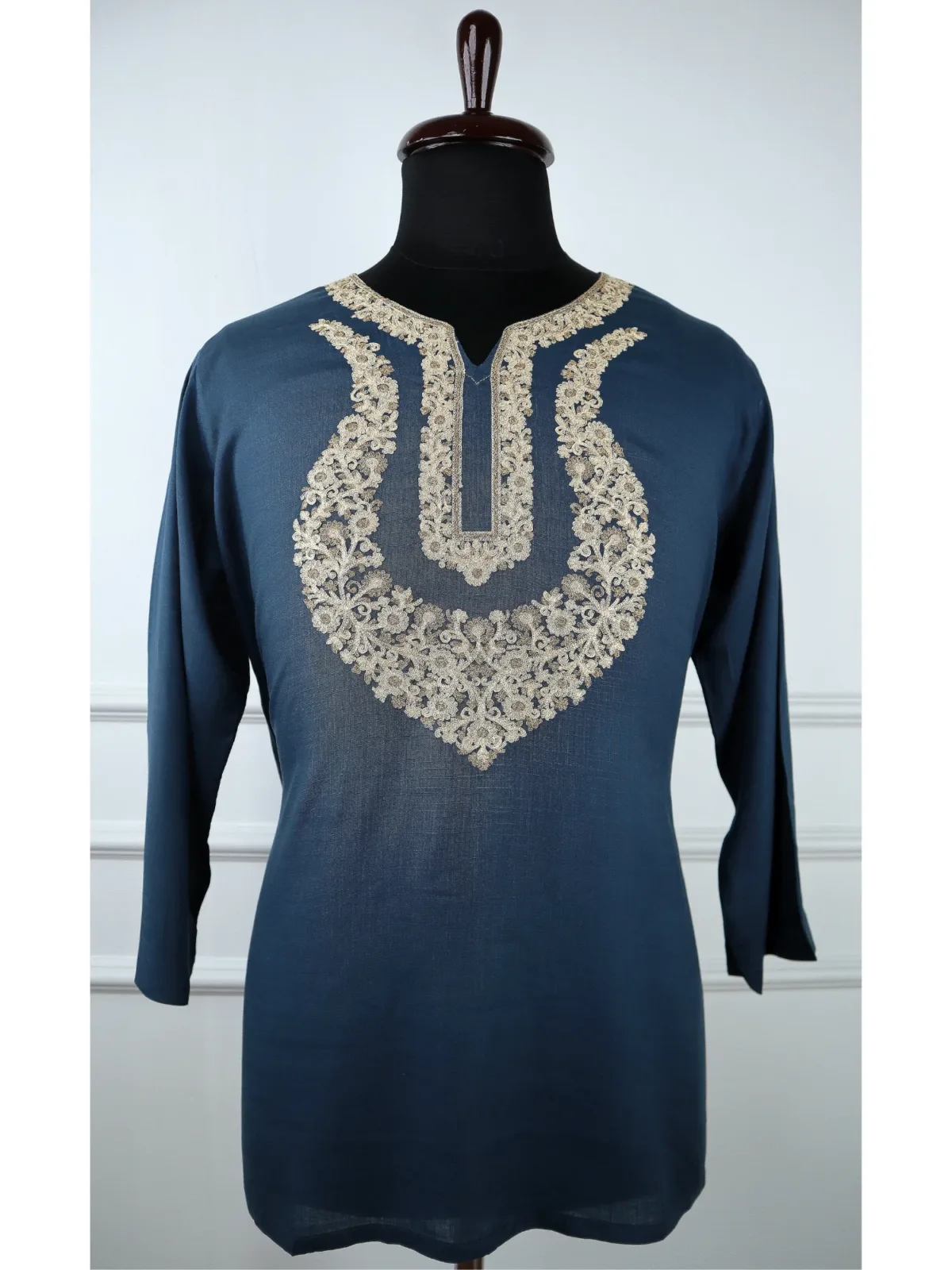 Rang e Fiza cotton kurti with elegant gold embroidery